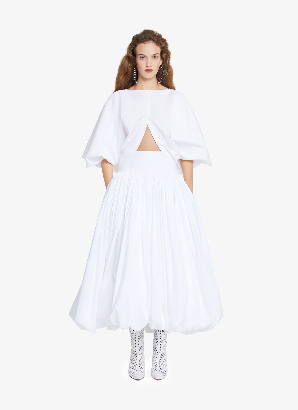 FLARED LONG POPLIN SKIRT
 ALAÏA  FLARED LONG POPLIN SKIRT